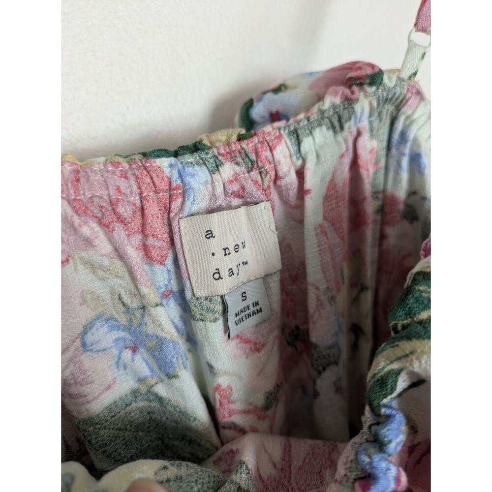NWT A New Day Floral Ruffle Maxi Dress Tiered A-Line Sundress Cottagecore - Picture 3 of 6